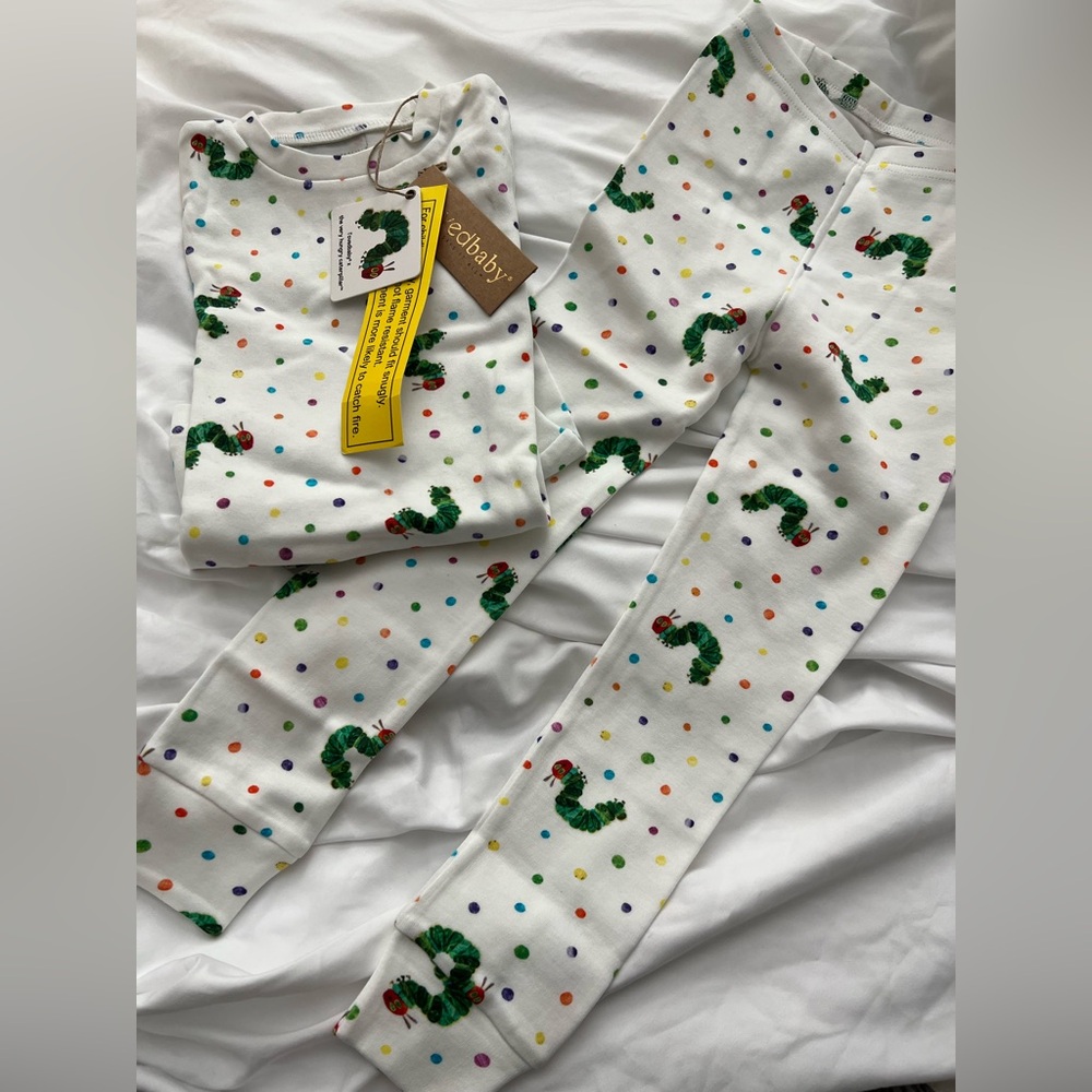 L'ovedbaby Limited Edition Caterpillar - Kids' Unisex Organic PJ Set, 3T